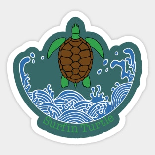 Surfin Turtle Sticker